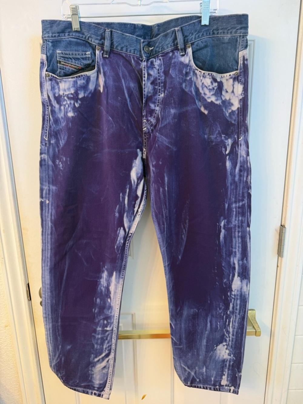 Diesel D-Vider Men's Tie-Dye Indigo Purple Jeans